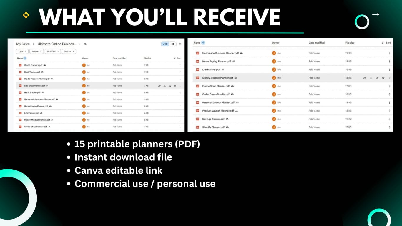 Ultimate Online Business Planner Bundle - Digital Product, Shopify and Etsy Seller Toolkit (15+ Printable PDFs)