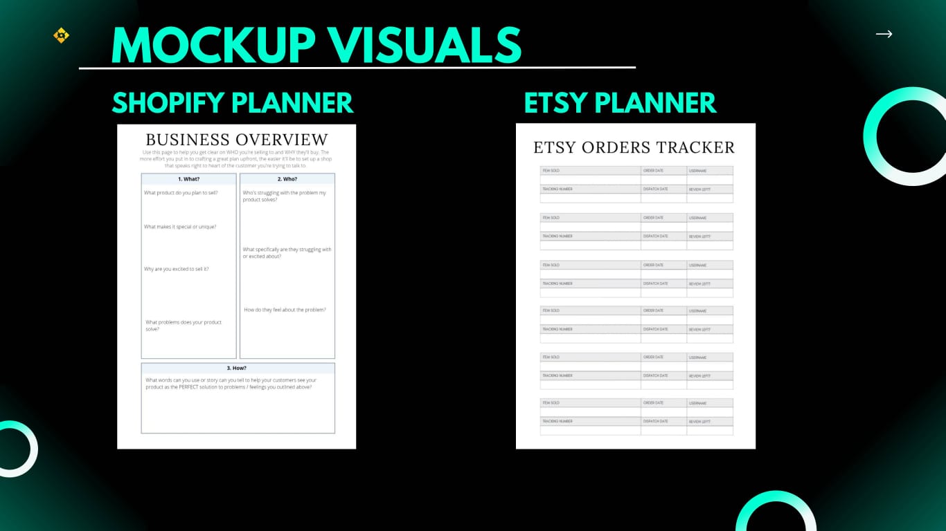 Ultimate Online Business Planner Bundle - Digital Product, Shopify and Etsy Seller Toolkit (15+ Printable PDFs)